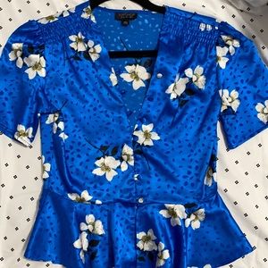 Topshop Silk Floral print top